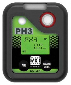 RKI SC-04 Single-Gas Toxic Detector, PH&lt;sub&gt;3&lt;/sub&gt;, 0 to 20 ppm-