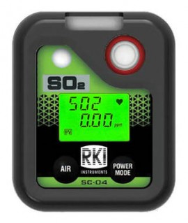 RKI SC-04 SO2 Single Gas Monitor, 0 to 20 ppm, alkaline batteries-