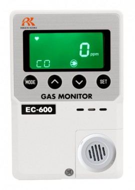 RKI 73-1202 EC-600 Carbon Monoxide Monitor, 0 to 150 ppm, 2 AA battery operated with integral probe-
