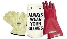 Salisbury GK014B12 GK014B11 Lineman Glove Kit BLK Class 0 Size 12 14 Inch-