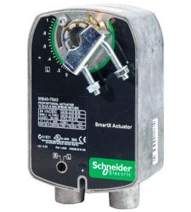 Schneider Electric MS40-7043-501 SmartX Direct Coupled Damper Actuator with auxiliary switch, 35 lb-in, 2 to 10 VDC, 24 VAC/DC-
