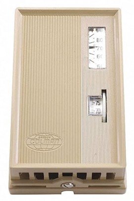 Schneider Electric TC-1191 Two-Position Electric Duplex Thermostat with snap action SPDT switch, center-off, 55 to 85&amp;deg;F-