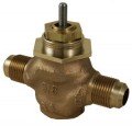 Schneider Electric VB-7212-0-4-04 2-Way Brass Trim Globe Valve Body with soft seats and copper connection, 5/8&amp;quot; OD 45&amp;deg; SAE flared, 0.5&amp;quot;, 4.4 Cv-
