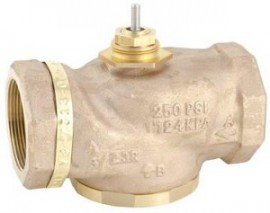 Schneider Electric VB-7313-0-4-11 3-Way Brass Trim Mixing Globe Valve Body with threaded NPT, 2&amp;quot;, 41 Cv-