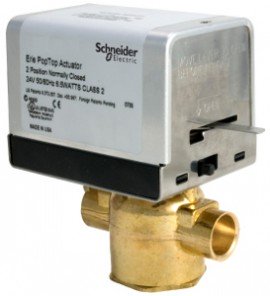 Schneider Electric VT2222G13D020 Erie PopTop General Control Valve with Actuator, 1/2", 2-way, NPT, 2.5CV, brass-