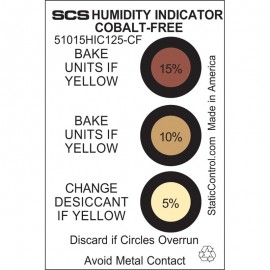 SCS 51015HIC125-CF Cobalt-Free Humidity Indicator Card, 5-10-15%, 125/can-