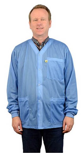 SCS 770011 Smock Jacket with Knitted Cuffs, Blue, Small-