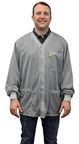 SCS 770020 Smock Jacket with Knitted Cuffs, Gray, XSmall-