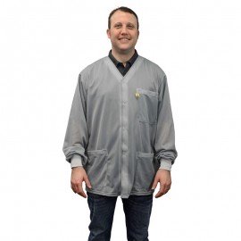 SCS 770029 Smock Jacket with knitted cuffs, gray, 6XL-