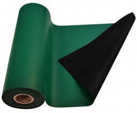 SCS 770081 R3 Dissipative Rubber Worksurface Mat Roll, 24&amp;quot; x 50', Green-