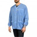 SCS 770109 3-Pocket Dual-Wire Smock Jacket with Knitted Cuffs, 6X, Blue-
