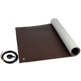 SCS 8201 Dissipative ESD 3-Layer Vinyl Floor Mat with Ground Cord and Snap Fasteners, 0.14 x 48 x 72&quot;-