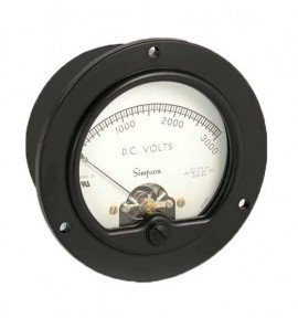 Simpson 185 Round-Style Analog Panel Meter, 240 V, 380 to 420 Hz-