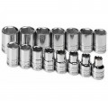 SK Tools 1955 Socket Set, 1/2" drive, 15-pack metric-