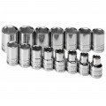 SK Tools 1955 Socket Set, 1/2" drive, 15-pack metric-