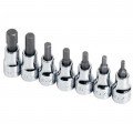 SK Tools 19723 Hex Bit Socket Set, 3/8" SAE Drive, 7-pack-