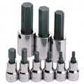 SK Tools 19733 Hex Bit Socket Set, 3/8" and 1/2" Drive, 9-pack, 5/32" to 5/8"-
