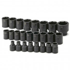 SK Tools 4037 Impact Socket Set, 1/2" drive, 25-pack-
