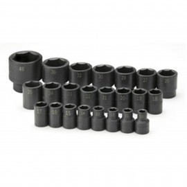 SK Tools 4038 Impact Socket Set, 1/2" drive, 23-pack, metric-