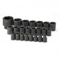 SK Tools 4038 Impact Socket Set, 1/2" drive, 23-pack, metric-