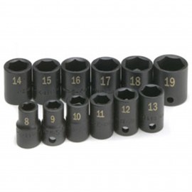 SK Tools 4062 Impact Socket Set, 3/8" drive, Metric, 12-pack-