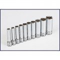 SK Tools 4950 Deep Socket Set, 1/4" drive, 12-point, 10-pack, SAE-