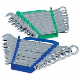 SK Tools 87018 Combination Wrench Set, 18-pack, 12-point, fractional and metric-