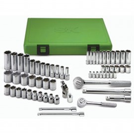 SK Tools 94562 Socket Set, 62-pack, 1/4" and 3/8" drive, metric-