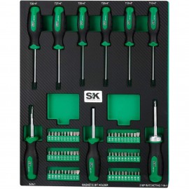 SK Tools SK01461 Screwdriver Set with magnetic bit holder, 69-pack-
