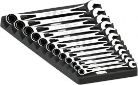 SK Tools SKT80019 X-Frame Ratcheting Wrench Set, 12-piece, 8 to 19 mm-