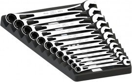 SK Tools SKT80019 X-Frame Ratcheting Wrench Set, 12-piece, 8 to 19 mm-