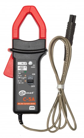 Sonel WACEGC5AOKR C-5A Current Clamp, 1.5" cable diameter, 1,000 A AC/1,400 A DC-