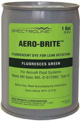 Spectroline NDT SP-8609-0100 Aero-Brite Universal Fluorescent Leak Detection Dye, NSN: 6820-01-386-8609, 1gal-