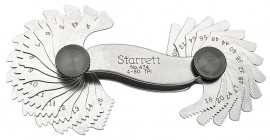 Starrett 474 Screw Pitch Gauge, 4 to 80 TPI, 28 leaves-