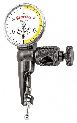 Starrett 711FSZ Last Word Dial Test Indicator, 0.03&quot; range, 0 to 15 to 0 reading-