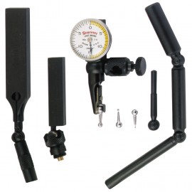 Starrett 711LCSZ Last Word Dial Test Indicator with attachments, 0.03" range, 0 to 15 to 0 reading-