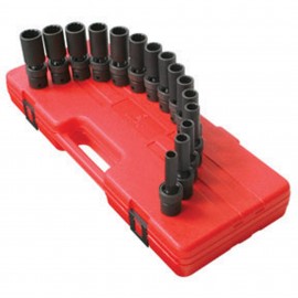 Sunex 2662 Deep Universal Metric Set, 1/2" drive, 12-point, 15-pack-