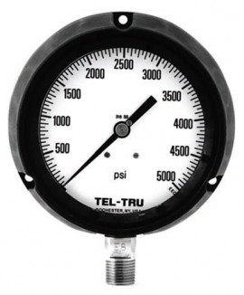 Tel-Tru 10 Solid Front Process Pressure Gauge, 30 to 0 to 60 psi, 4&amp;frac12;&amp;quot;-