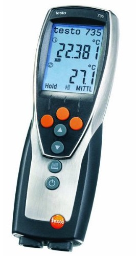 Testo 735-1 3-Channel RTD/Thermocouple Thermometer-