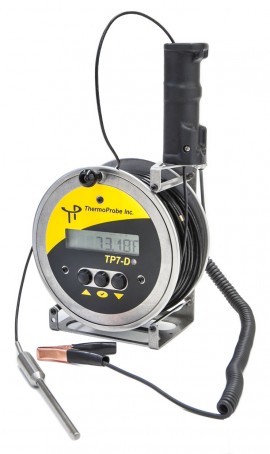 ThermoProbe TP7D-050-AW-NM Intrinsically Safe Petroleum Gauging Thermometer with asphalt weight probe, -40 to 400&amp;deg;F, 50&#039;-