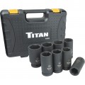 Titan 44600 Metric Deep Impact Socket Set, 3/4&amp;quot; drive, 8-piece-