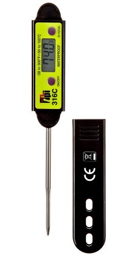 TPI 316C Pocket Digital Thermometer with Penetration Tip, -58 to 300&amp;deg;F-