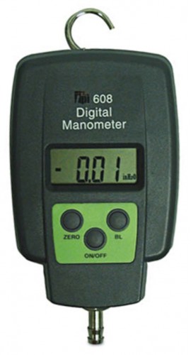 TPI 608 Single Input Manometer, &amp;plusmn;60 inH&lt;sub&gt;2&lt;/sub&gt;O-