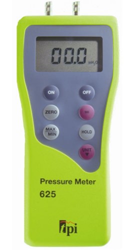 TPI 625 Differential Manometer, Dual Input, &amp;plusmn;120 inH&lt;sub&gt;2&lt;/sub&gt;O-