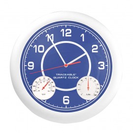 Traceable 1071 Analog Wall Clock with Temperature and Humidity-