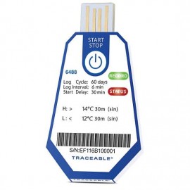 Traceable 18004-20 ONE Single Use USB Temperature Data Loggers, 53.6 to 57.2&amp;deg;F, 10-pack-