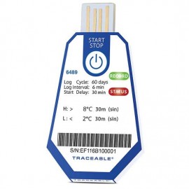 Traceable 18004-21 ONE Single Use USB Temperature Data Loggers, 35.6 to 46.4&amp;deg;F, 10-pack-