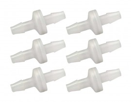 Traceable 3297 Chemical-Resistant Check Valves, 0.25&quot;, 6-Pack-