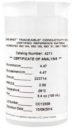 Traceable 4271 One-Shot Conductivity Standards, 6-Pack, 5 &amp;mu;S-