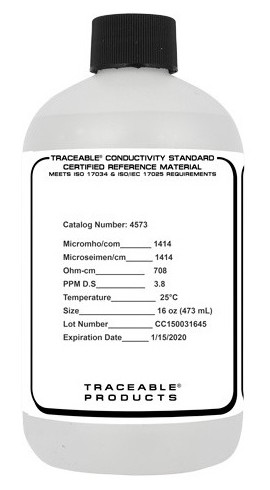 Traceable 4573 A2LA Conductivity Standard, 16 oz, 1,413 &amp;mu;S-